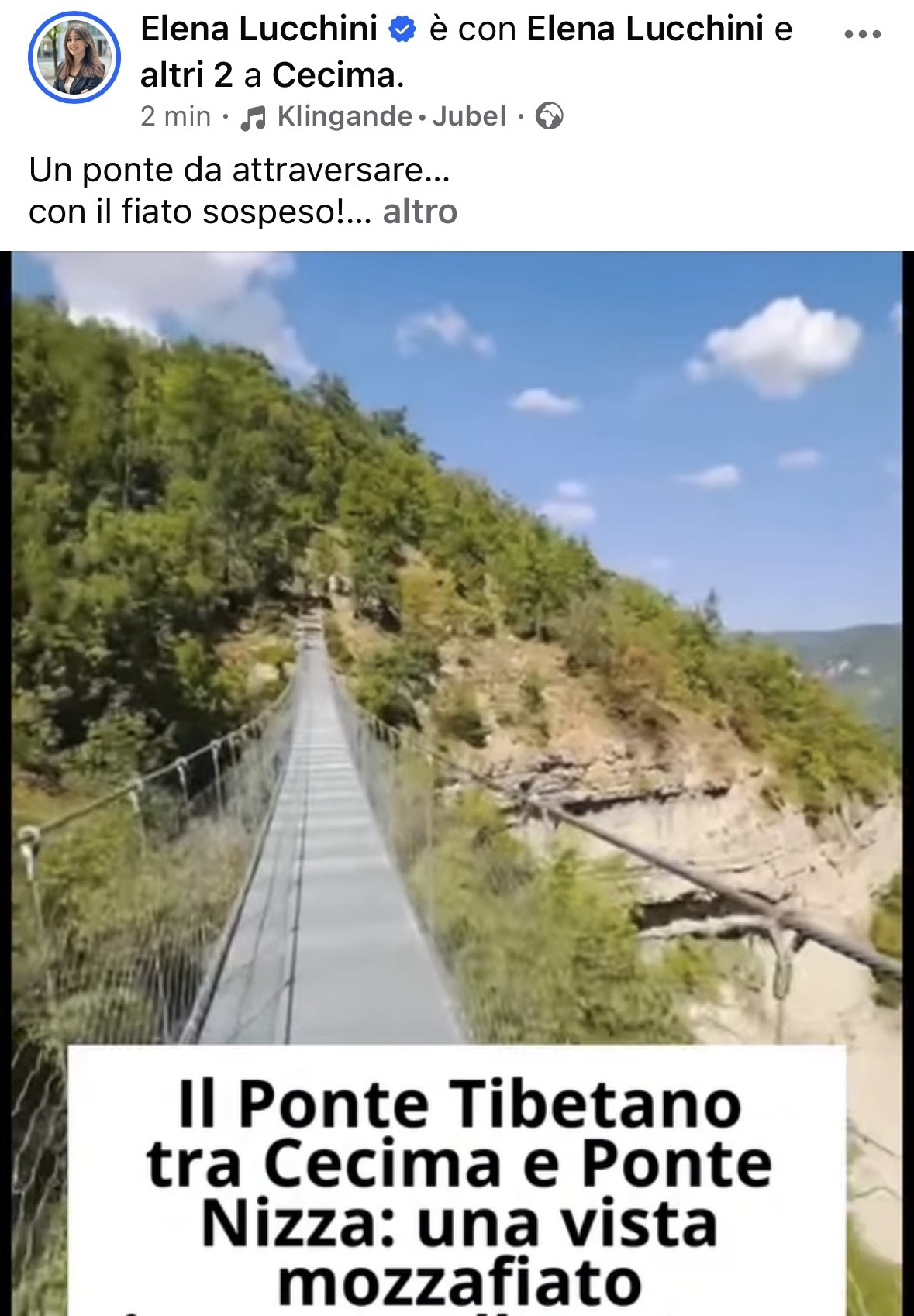 L’assessora di Albenga inaugura un ponte